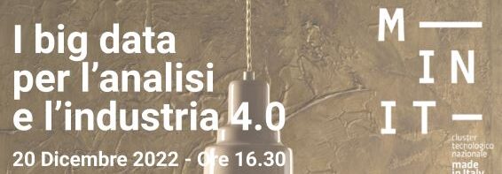 Big data for analytics and industry 4.0: 20 December 2022 ore 16:30