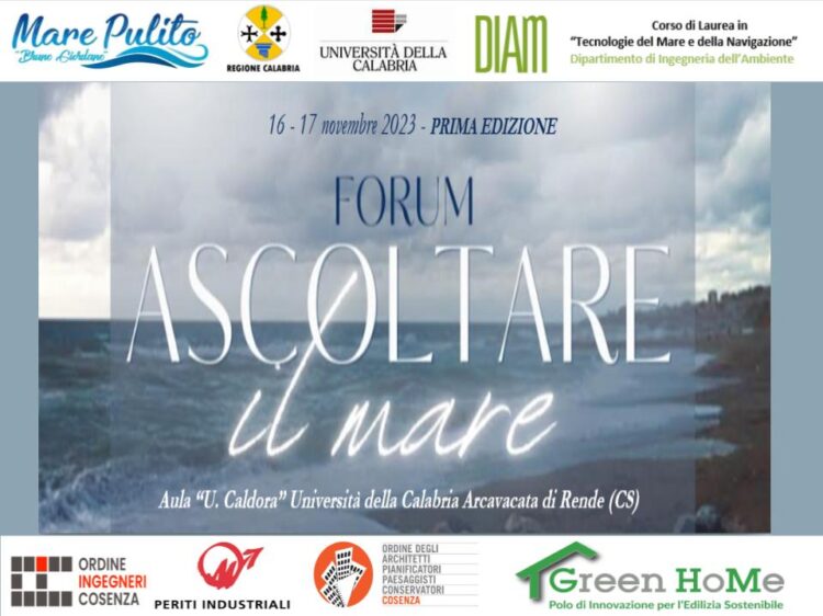 FORUM “Ascoltare il mare”. I Edizione. 16-17 novembre 2023, Università della Calabria